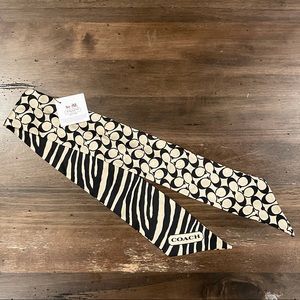 Coach 100% Silk Scarf Zebra Pony Print w/ TAG